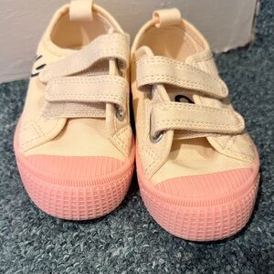 Cream and Pink Kids Sneakers